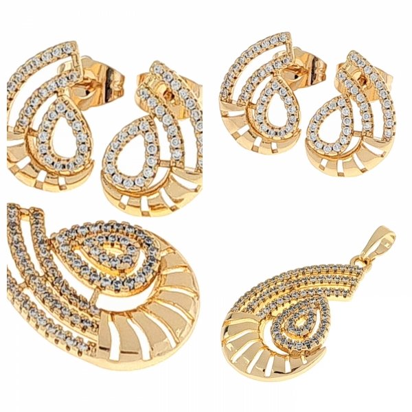 18k gold plated set pendant earrings xuping