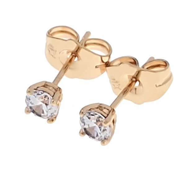 gold plated earrings with exclusive cubic zirconia