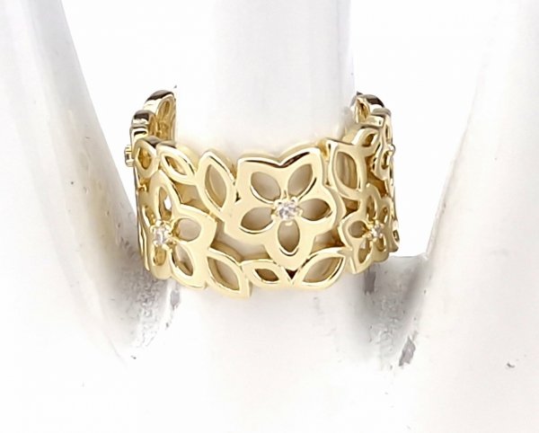 gold ring 17,00mm. gold-plated engagement xuping