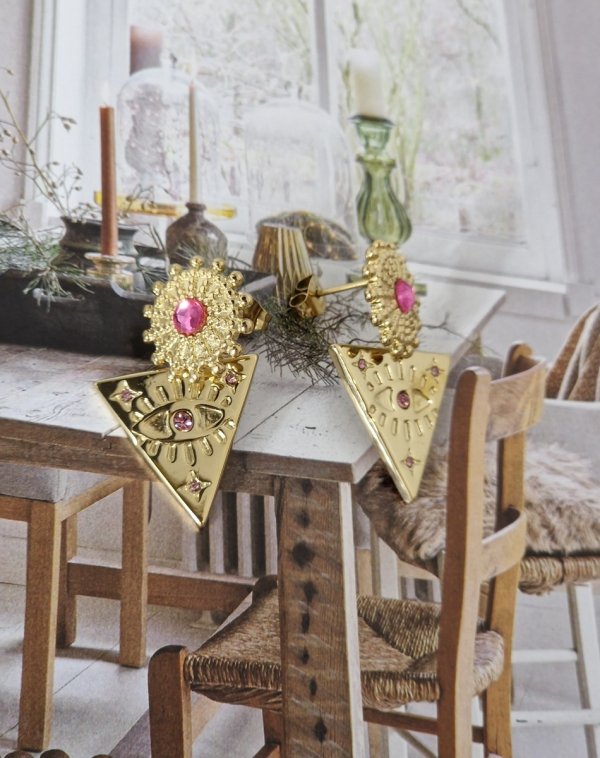 gold earrings made of stainless steel