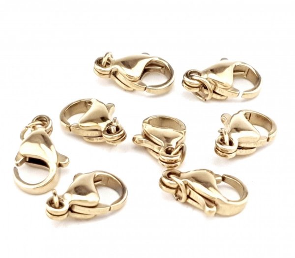 GOLD PLATED CARABINER 12MM FOR BRACELET OR CHAIN