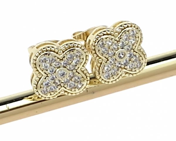gold plated earrings with exclusive cubic zirconia