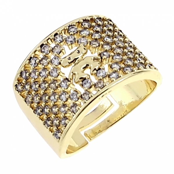 gold ring 17,00mm. gold-plated engagement xuping