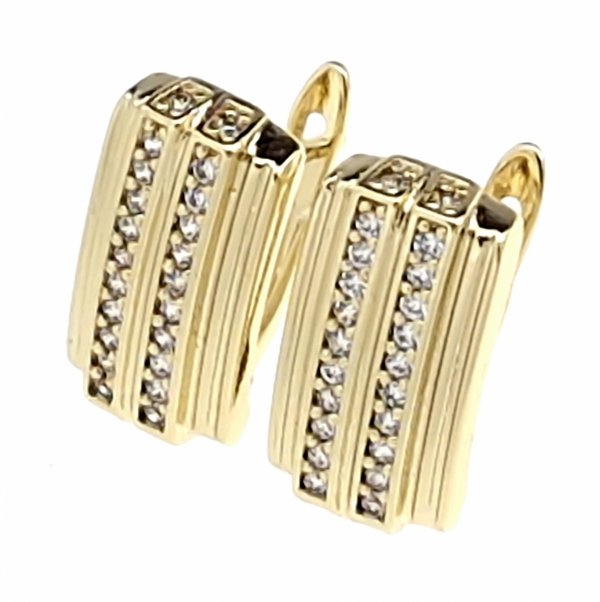 gold plated earrings with exclusive cubic zirconia