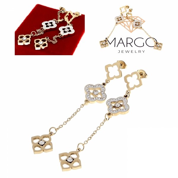 gold earrings made of stainless steel