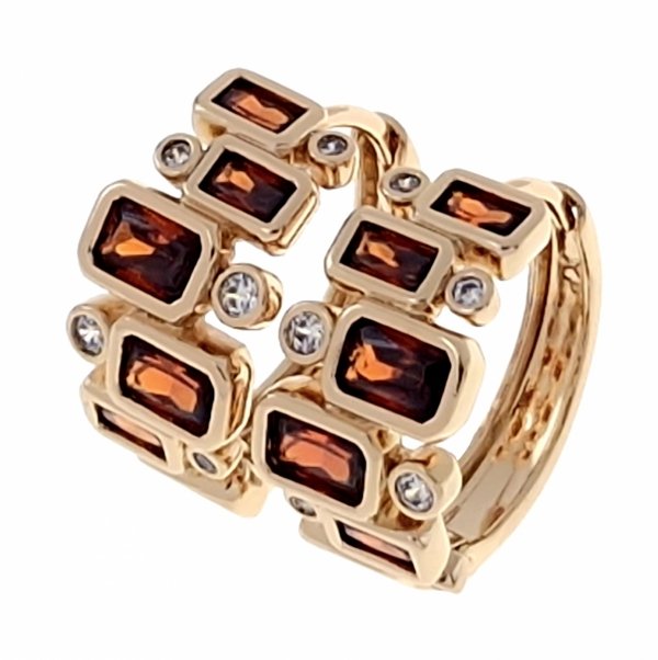 gold plated earrings with exclusive cubic zirconia