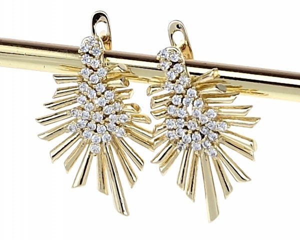 gold plated earrings with exclusive cubic zirconia