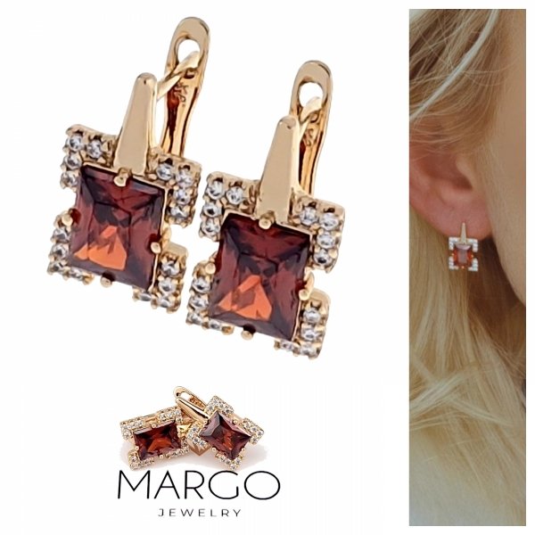 gold plated earrings with exclusive cubic zirconia