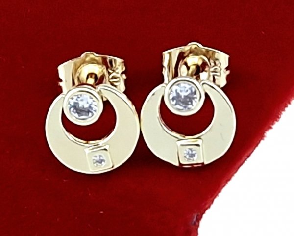 gold plated earrings with exclusive cubic zirconia