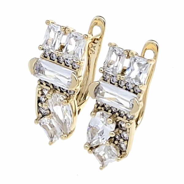 gold plated earrings with exclusive cubic zirconia