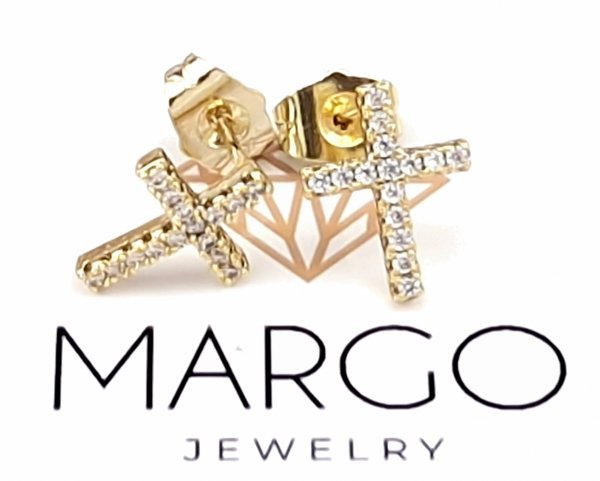 gold plated earrings with exclusive cubic zirconia