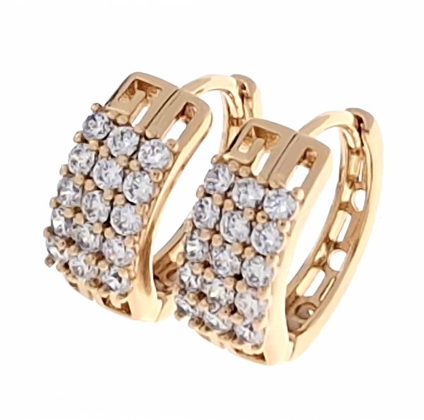 gold plated earrings with exclusive cubic zirconia