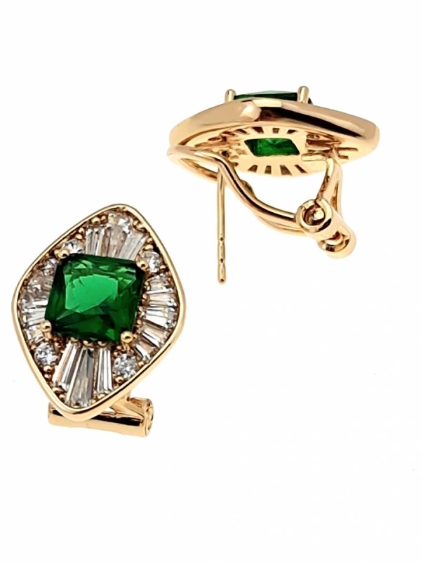 gold plated earrings with exclusive cubic zirconia