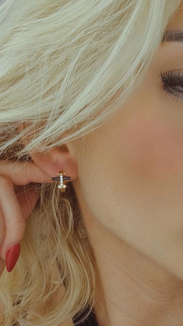 gold plated earrings with exclusive cubic zirconia