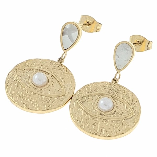 gold earrings made of stainless steel