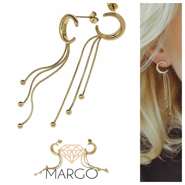 gold earrings made of stainless steel