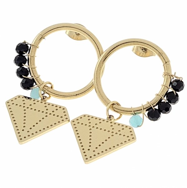 gold earrings made of stainless steel