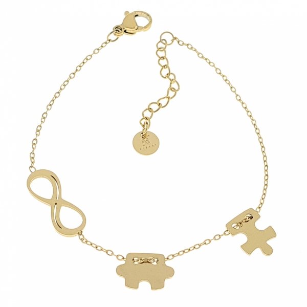 BRACELET GOLD CELEBRITY STAINLESS STEEL