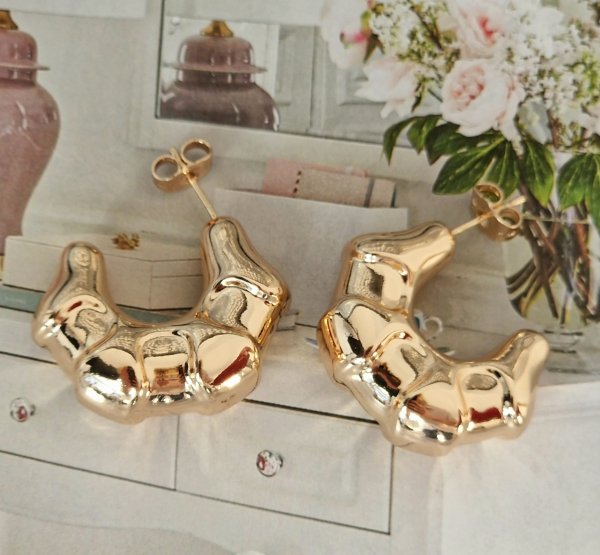 gold plated earrings with exclusive cubic zirconia