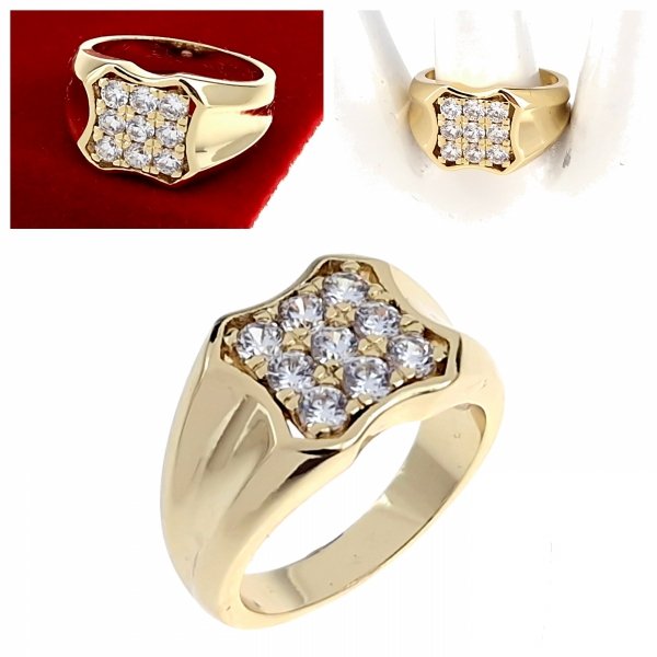 gold ring 18,60mm. gold-plated engagement xuping