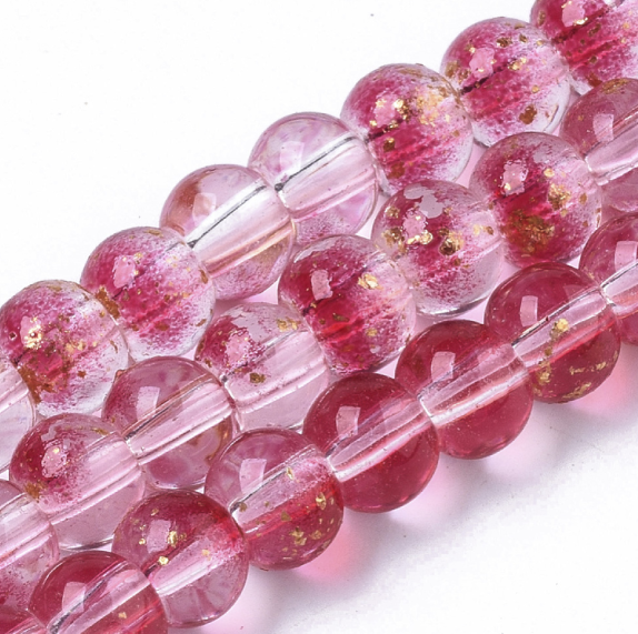 Glass beads faceted strands