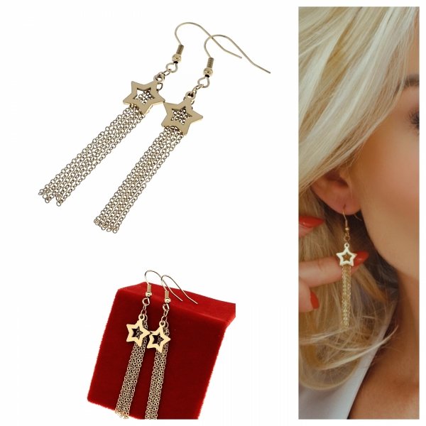 gold earrings made of stainless steel