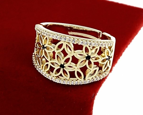 gold ring 17,00mm. gold-plated engagement xuping