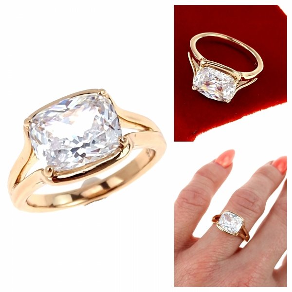 gold ring 18,60mm. gold-plated engagement xuping
