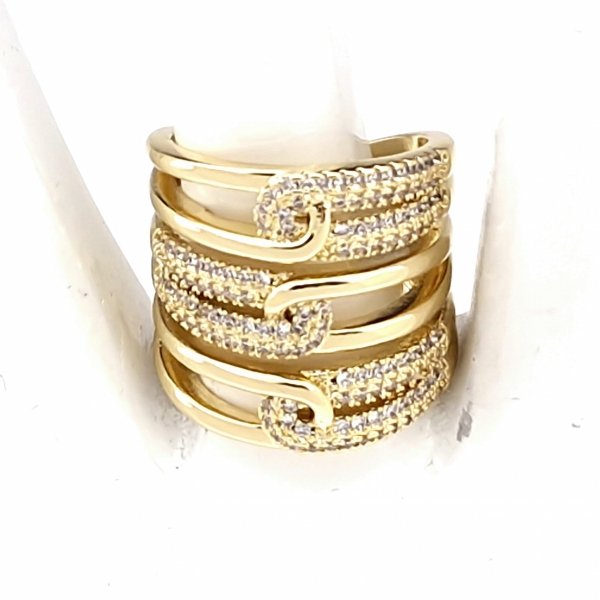 gold ring 17,00mm. gold-plated engagement xuping