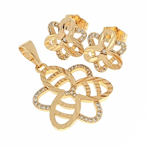 18k gold plated set pendant earrings xuping