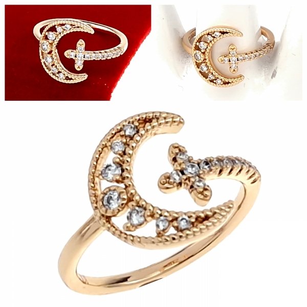 gold ring 18,60mm. gold-plated engagement xuping