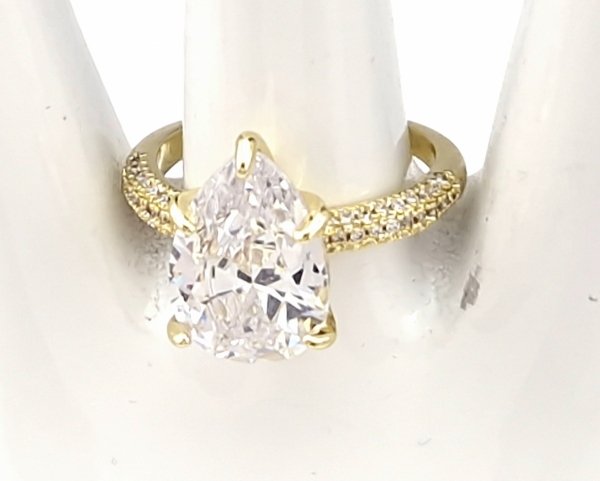 gold ring 18,60mm. gold-plated engagement xuping