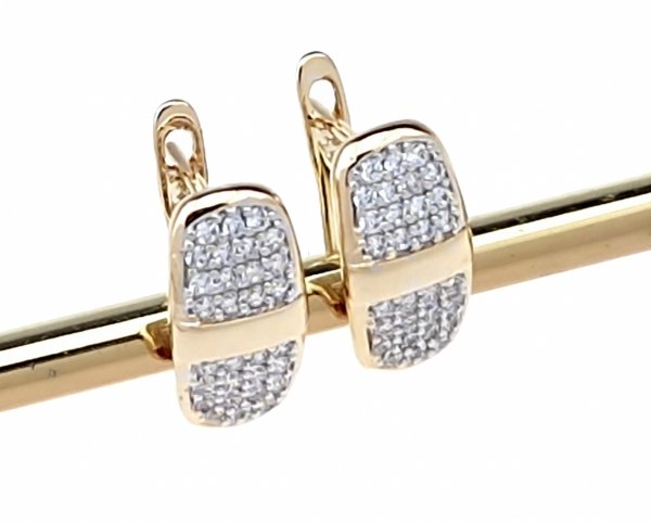 gold plated earrings with exclusive cubic zirconia