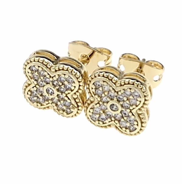 gold plated earrings with exclusive cubic zirconia