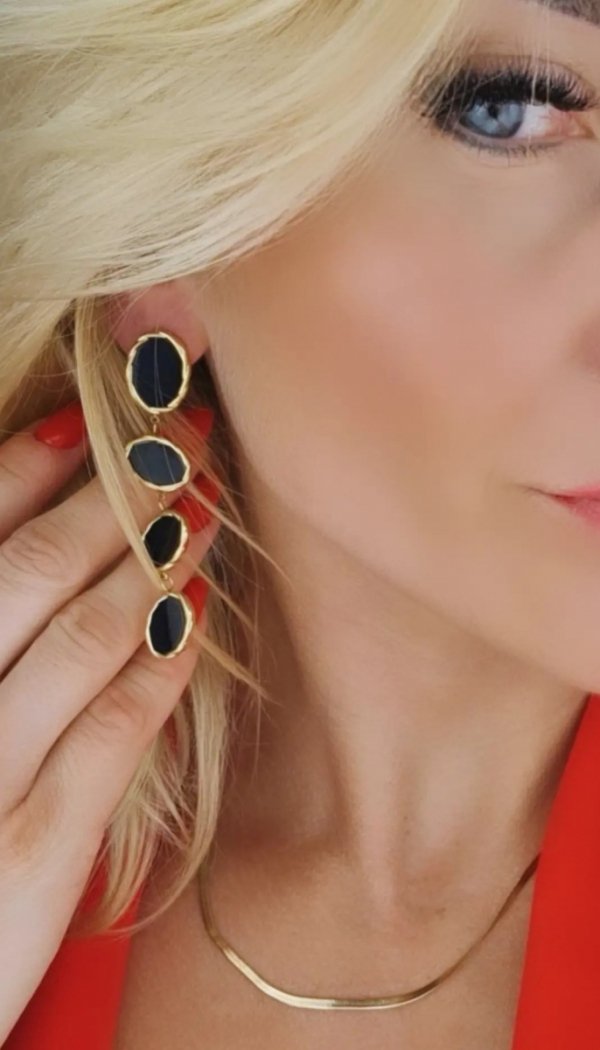 gold earrings made of stainless steel
