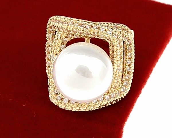 gold ring 17,00mm. gold-plated engagement xuping