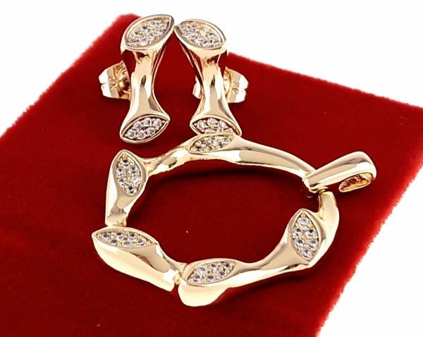 18k gold plated set pendant earrings xuping