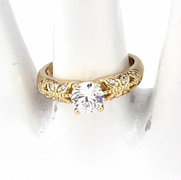 gold ring 18,60mm. gold-plated engagement xuping