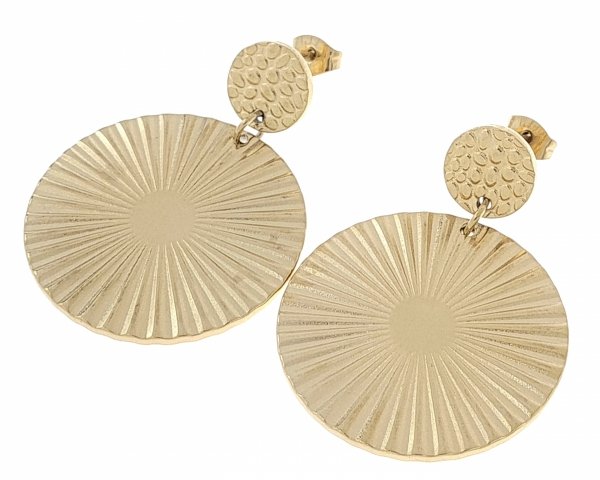 gold earrings made of stainless steel