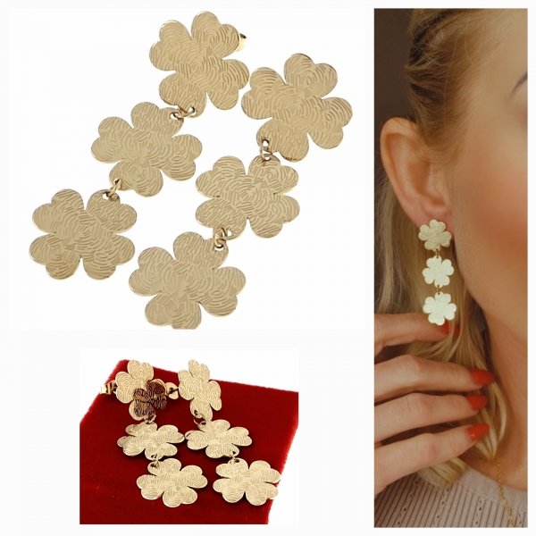gold earrings made of stainless steel