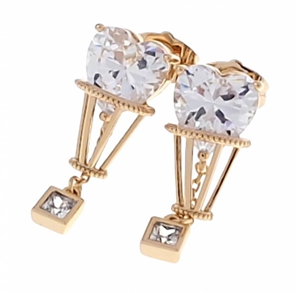 gold plated earrings with exclusive cubic zirconia