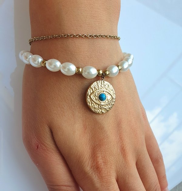 BRACELET GOLD CELEBRITY STAINLESS STEEL