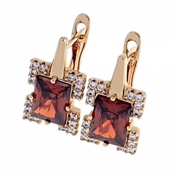 gold plated earrings with exclusive cubic zirconia