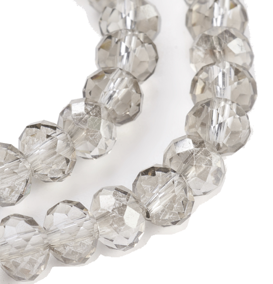 Glass beads faceted strands