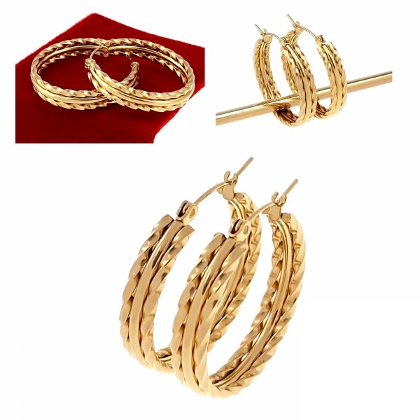 gold earrings made of stainless steel