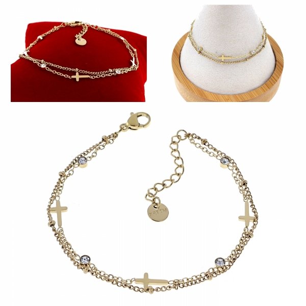 BRACELET GOLD CELEBRITY STAINLESS STEEL