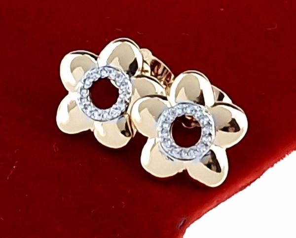gold plated earrings with exclusive cubic zirconia