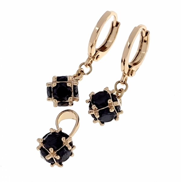 18k gold plated set pendant earrings xuping
