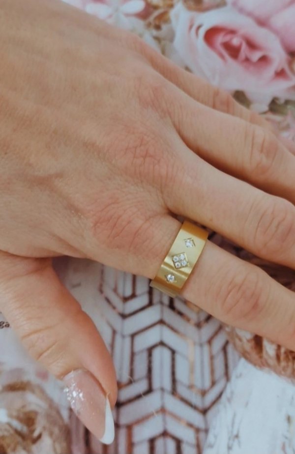 ring 19,00mm gold stainless steel
