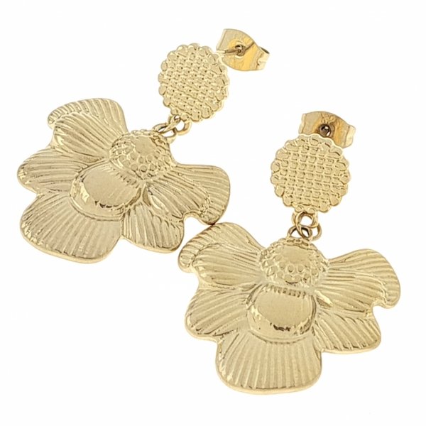 gold earrings made of stainless steel